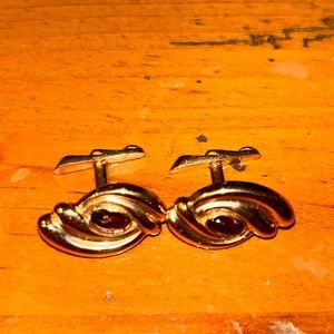 Gold and Amethyst Costume Cuff Links